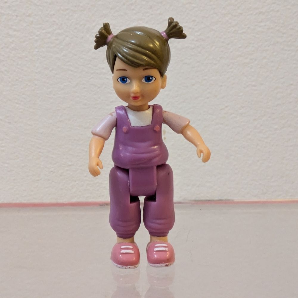 Beverly Hills Loving Family Dollhouse Sister Figure Doll Purple Overalls